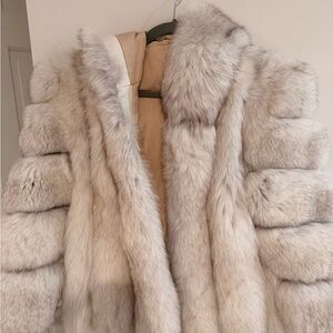 Elegant Gray Fur Coat